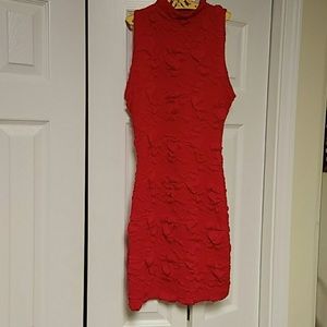 Cherry red rouched cocktail dress